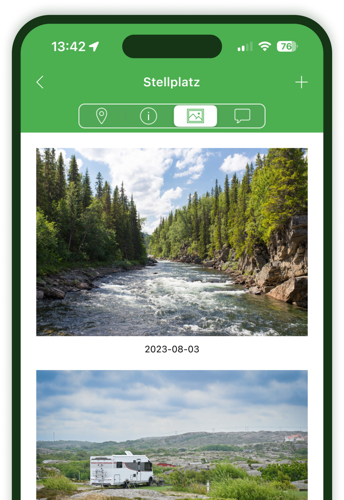 Photos and reviews in the app